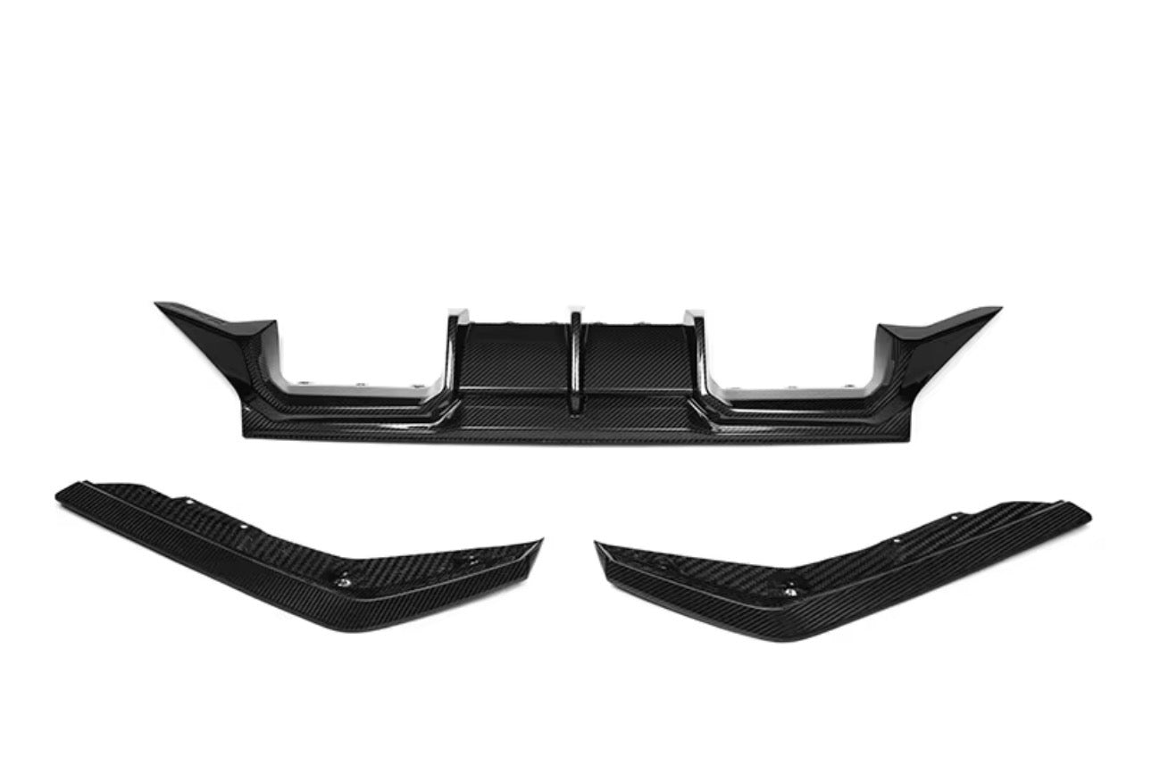 CT Style G87 BMW M2 Real Dry Carbon Fiber Rear Diffuser Bumper + Upgrade bumper Lip Lower splitters
