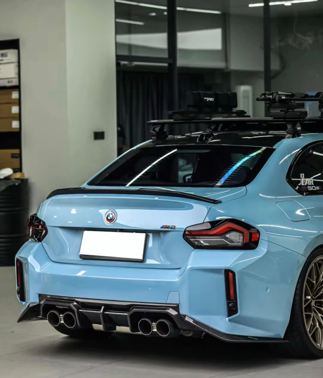 CT Style G87 BMW M2 Real Dry Carbon Fiber Rear Diffuser Bumper + Upgrade bumper Lip Lower splitters