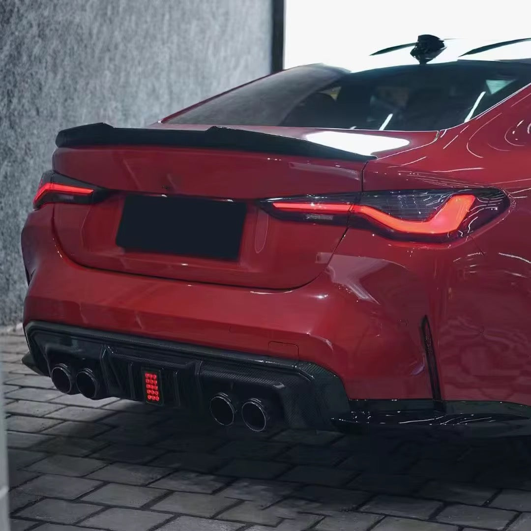 BMW M3 G80 / M4 G82 R44-Style Dry Carbon Fiber Rear Diffuser with LED Light – DriveTech Innovations